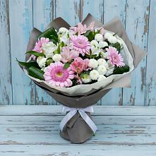 Букет цветов из:  Герберы, Альстромерии и Хризантемы #REPLACE_PRED# Еремизино-Борисовской