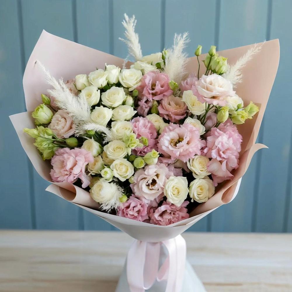 Букет цветов из: Альстромерии и Розы в Еремизино-Борисовской