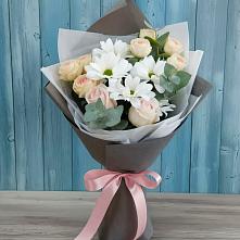 Букет цветов из:  Хризантемы и Розы #REPLACE_PRED# Еремизино-Борисовской