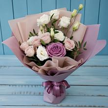 Букет цветов из:  Розы и Лизиантусы #REPLACE_PRED# Еремизино-Борисовской