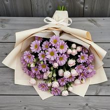 Букет цветов из:  Розы и Хризантемы в Еремизино-Борисовской