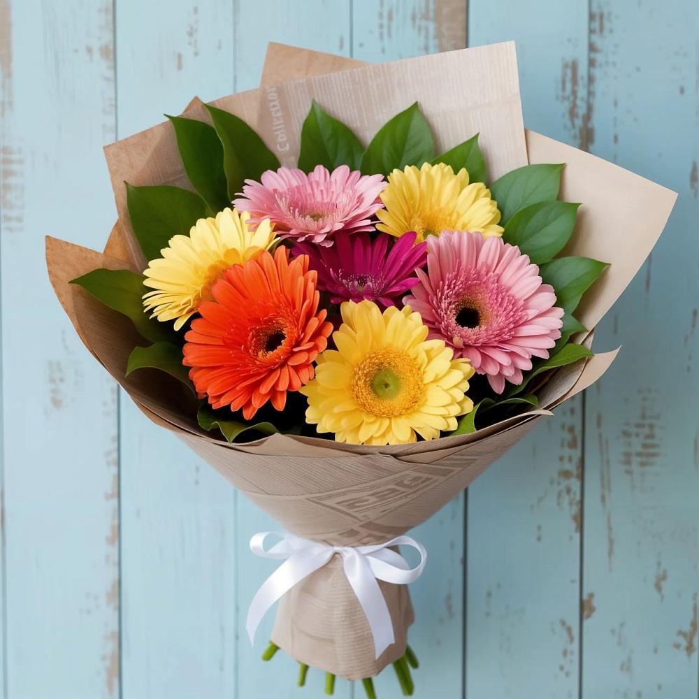 Букет цветов из: Герберы в Еремизино-Борисовской