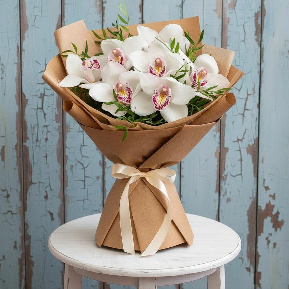 Букет цветов из: Орхидеи и Розы в Еремизино-Борисовской