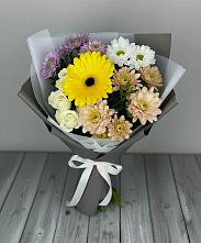 Букет цветов из:  Розы, Герберы и Хризантемы #REPLACE_PRED# Еремизино-Борисовской