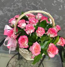 Цветочная композиция из Розы в корзине #REPLACE_PRED# Еремизино-Борисовской