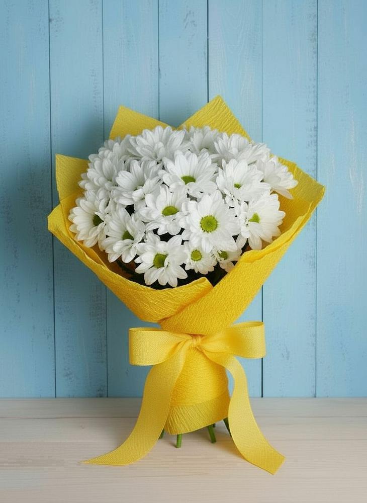 Букет цветов из: Хризантемы в Еремизино-Борисовской