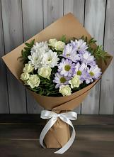 Букет цветов из:  Хризантемы и Розы в Еремизино-Борисовской