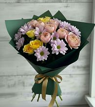 Букет цветов из:  Хризантемы и Розы #REPLACE_PRED# Еремизино-Борисовской