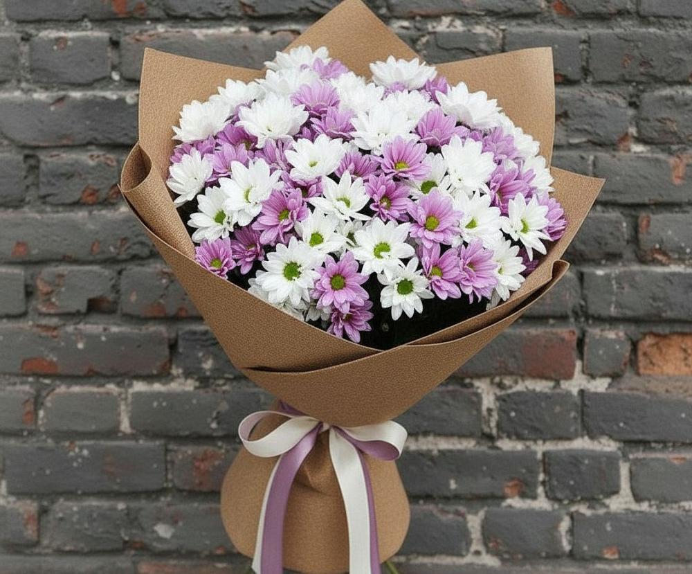 Букет цветов из: Хризантемы в Еремизино-Борисовской