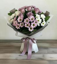 Букет цветов из:  Хризантемы и Розы в Еремизино-Борисовской