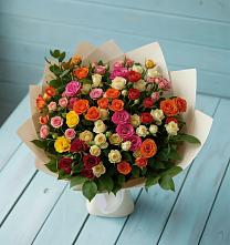 Букет Микс из разноцветных кустовых роз #REPLACE_PRED# Еремизино-Борисовской